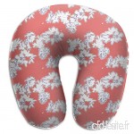 Travel Pillow White Madagascar Palm Flowers on Cayenne Memory Foam U Neck Pillow for Lightweight Support in Airplane Car Train Bus - B07V2S45DJ
